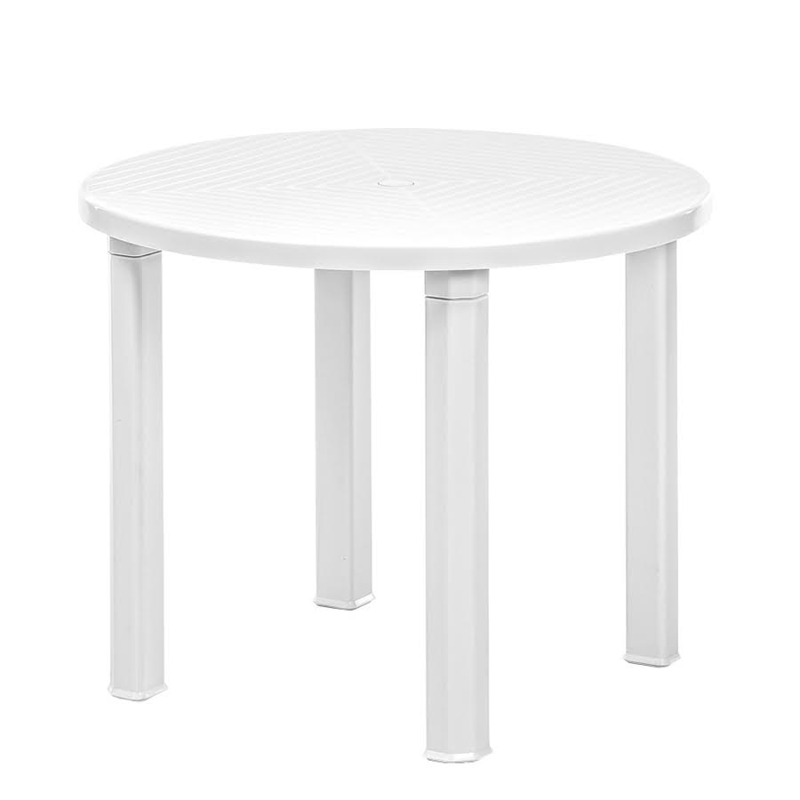 Beyaz Plastik  Yuvarlak Masa 90 cm Ürün takılıp sökülebilir ayaklara sahiptir