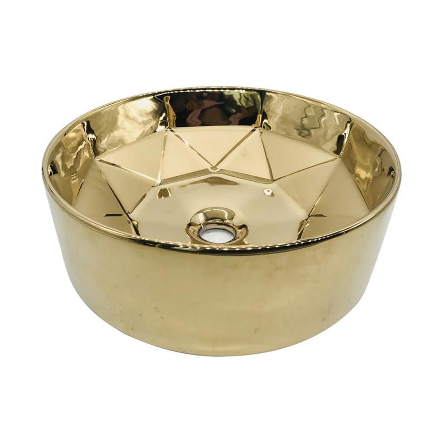 Altın Yuvarlak Parlak Altın Çanak Lavabo Çap 355 mm Ürün Özellikleri Yüzey Rengi Altın Kolay temizlenebilir Seramik Gövde Ürün Boyutları