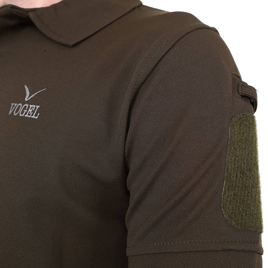Vogel Tactical Polo Yakalı Haki Tşört  dar kesim polyester kumaştan üretilmiştir